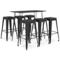 7 pcs conjunto de bar preto