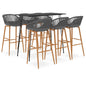 7 pcs conjunto de bar preto e cinzento