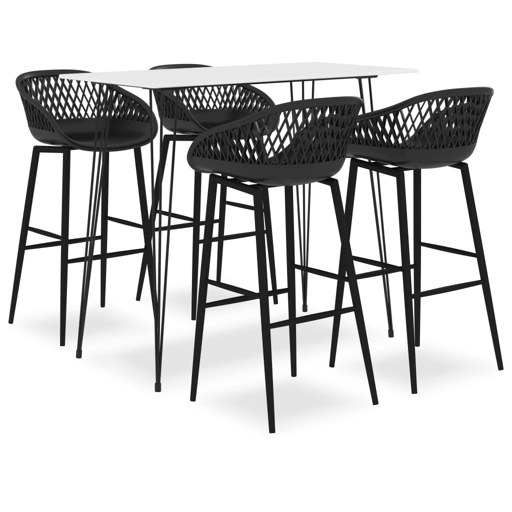 5 pcs conjunto de bar branco e preto