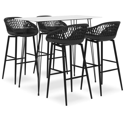 5 pcs conjunto de bar branco e preto