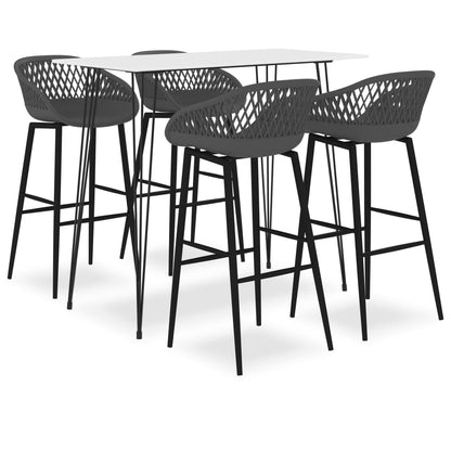 5 pcs conjunto de bar branco e cinzento
