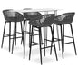 5 pcs conjunto de bar branco e cinzento
