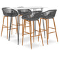 5 pcs conjunto de bar branco e cinzento