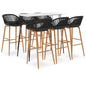 7 pcs conjunto de bar branco e preto