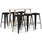 7 pcs conjunto de bar branco e preto