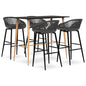 5 pcs conjunto de bar preto e cinzento