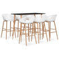 7 pcs conjunto de bar preto e branco
