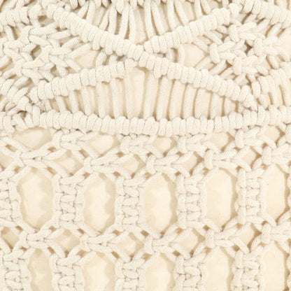 Pufe artesanal macramé 45x30 cm algodão