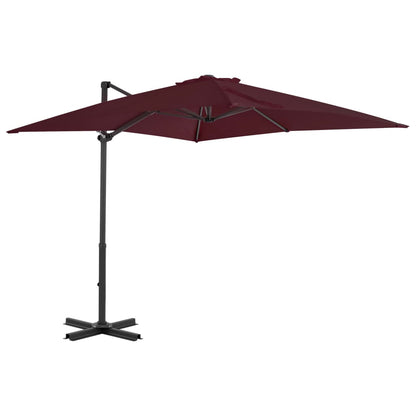 Guarda-sol jardim cantilever c/ poste alumínio 250x250 cm bordô