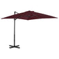 Guarda-sol jardim cantilever c/ poste alumínio 250x250 cm bordô