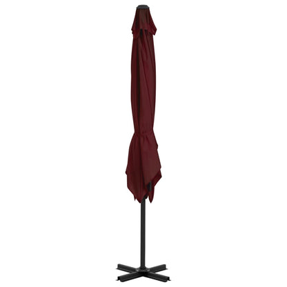 Guarda-sol jardim cantilever c/ poste alumínio 250x250 cm bordô