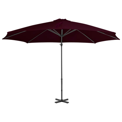 Guarda-sol jardim cantilever c/ poste alumínio 300 cm vermelho