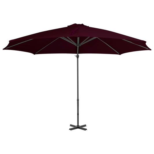 Guarda-sol jardim cantilever c/ poste alumínio 300 cm vermelho