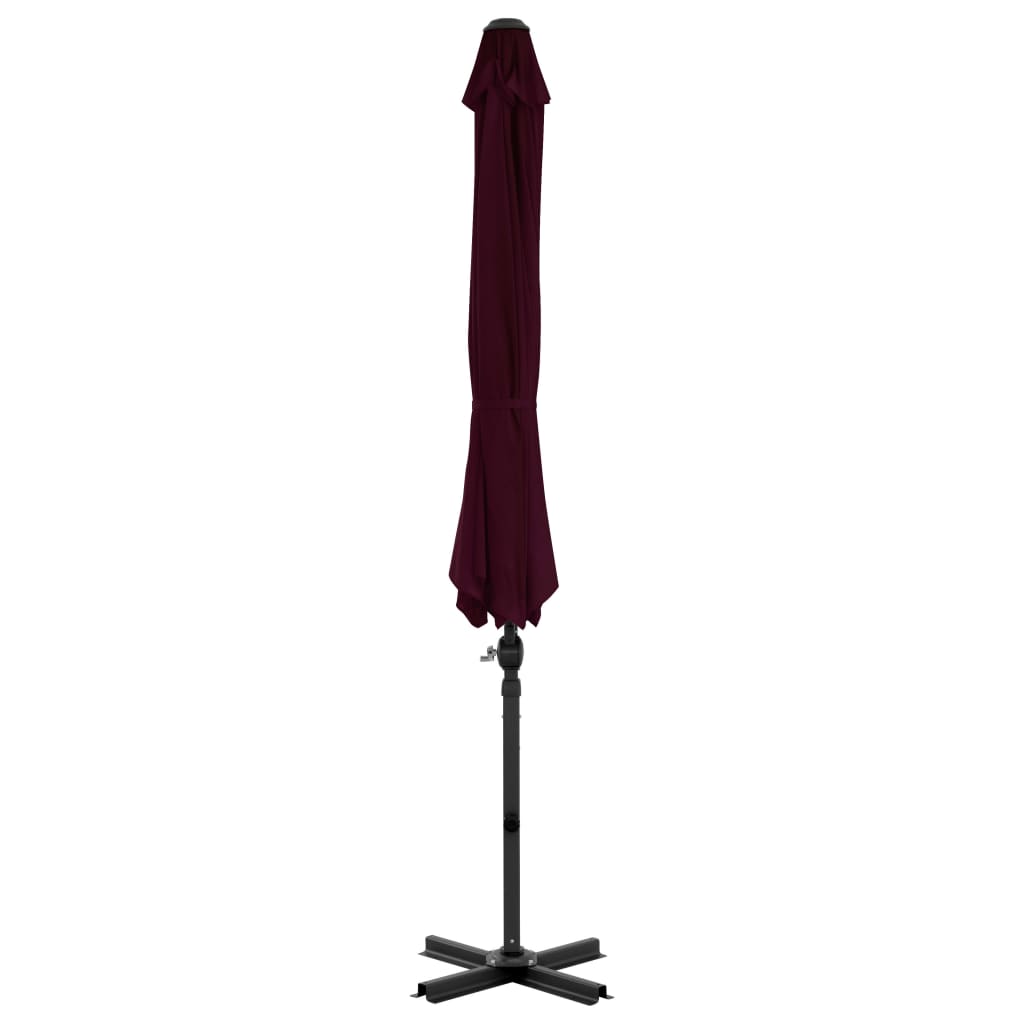 Guarda-sol jardim cantilever c/ poste alumínio 300 cm vermelho