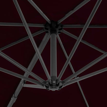 Guarda-sol jardim cantilever c/ poste alumínio 300 cm vermelho
