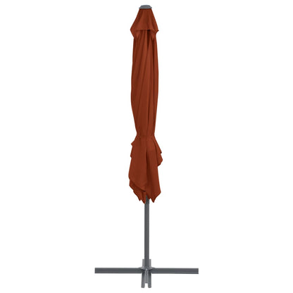 Guarda-sol jardim cantilever c/ poste aço 250x250 cm terracotta