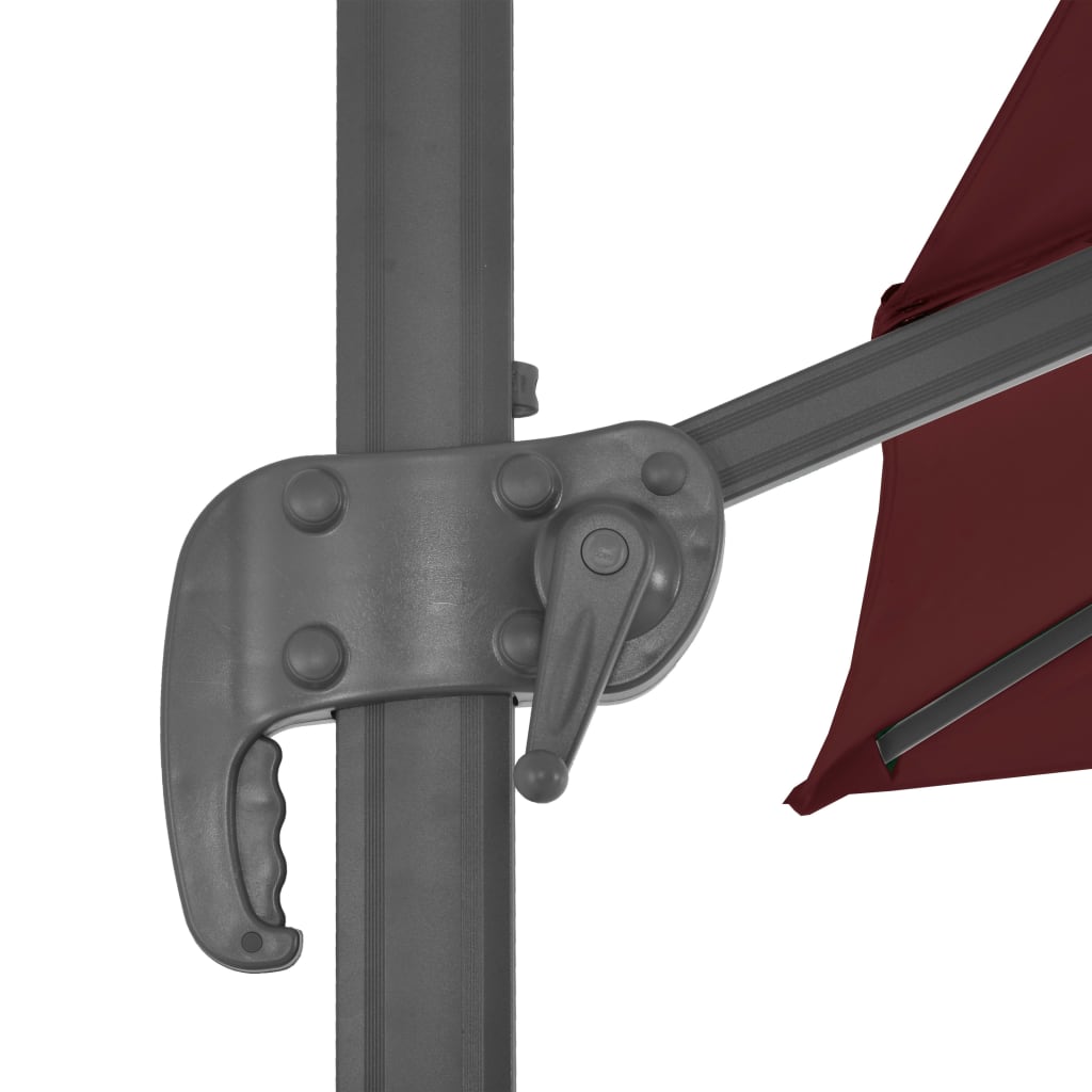 Guarda-sol jardim cantilever c/ poste alumínio 400x300 cm bordô