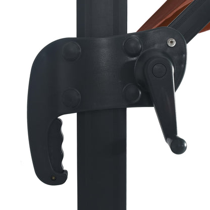 Guarda-sol jardim cantilever c/ luzes LED 400x300 cm terracotta