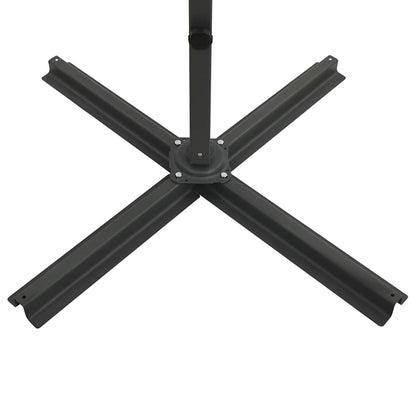 Guarda-sol jardim cantilever c/ poste e luzes LED 250 cm verde