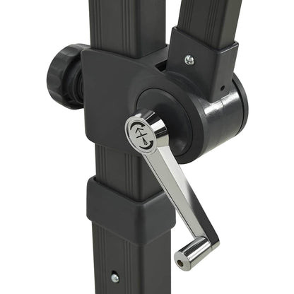 Guarda-sol jardim cantilever c/ poste/luzes LED 250cm antracite