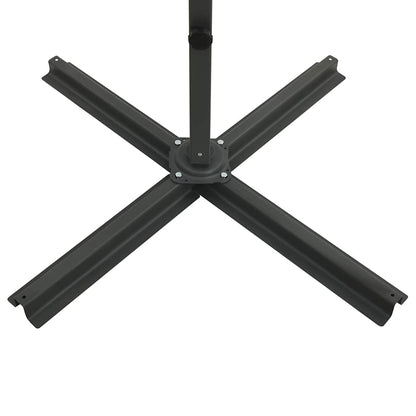 Guarda-sol jardim cantilever c/ poste/luzes LED 250cm antracite