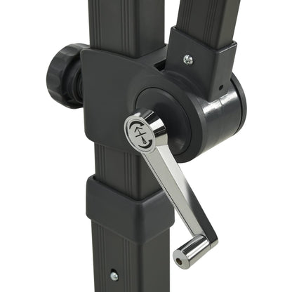 Guarda-sol jardim cantilever c/ poste e luzes LED 250 cm preto