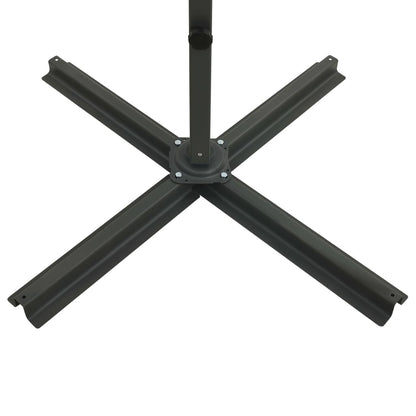 Guarda-sol jardim cantilever c/ poste e luzes LED 250 cm preto