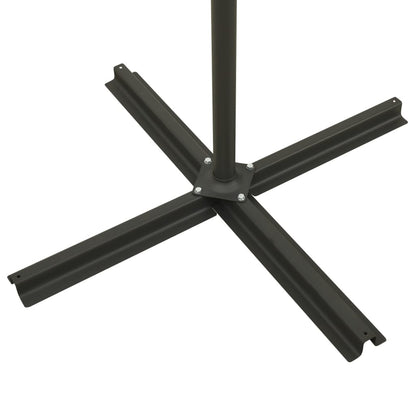 Guarda-sol jardim cantilever c/ poste e luzes LED 300 cm areia