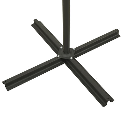 Guarda-sol jardim cantilever c/ poste e luzes LED 300 cm preto