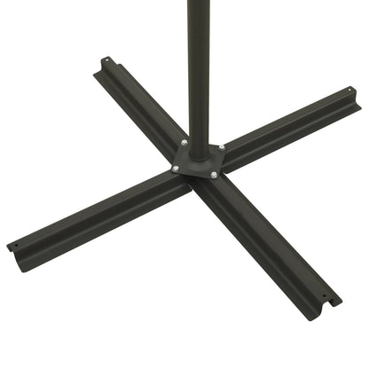 Guarda-sol jardim cantilever c/ poste e luzes LED 300 cm bordô