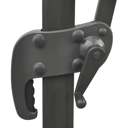 Guarda-sol jardim cantilever c/ poste e luzes LED 300 cm verde