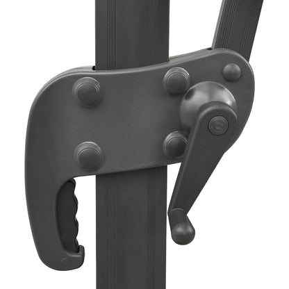Guarda-sol jardim cantilever poste/luzes LED 300 cm azul-ciano