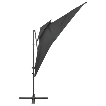 Guarda-sol de jardim cantilever toldo duplo 250x250cm antracite