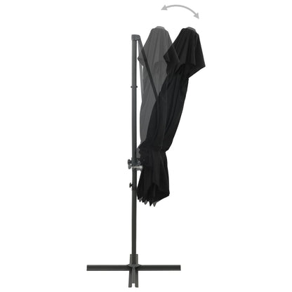 Guarda-sol de jardim cantilever c/ toldo duplo 250x250 cm preto