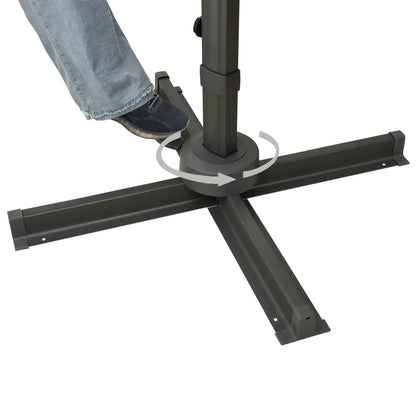 Guarda-sol jardim cantilever c/ toldo duplo 300x300cm antracite