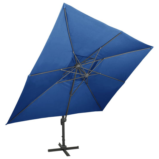 Guarda-sol jardim cantilever toldo duplo 400x300 cm azul-ciano