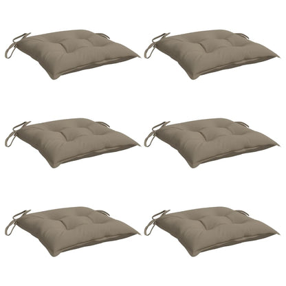 Almofadões de cadeira 6 pcs tecido oxford cinza-acastanhado