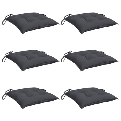 Almofadões de cadeira 6 pcs 50x50x7 cm tecido oxford antracite