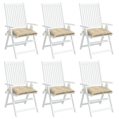 Almofadões de cadeira 6 pcs 50x50x7 cm tecido oxford bege