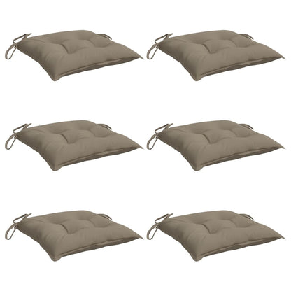 Almofadões de cadeira 6 pcs tecido oxford cinza-acastanhado