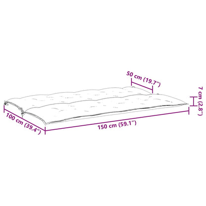 Almofadão banco jardim 150x(50+50)x7cm tecido oxford antracite