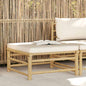 Apoio de pés para jardim com almofadão branco nata bambu