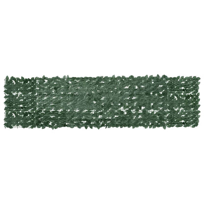 Tela de varanda com folhas verde-escuras 300x75 cm