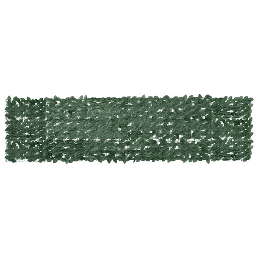 Tela de varanda com folhas verde-escuras 300x75 cm
