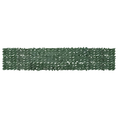 Tela de varanda com folhas verde-escuras 400x75 cm