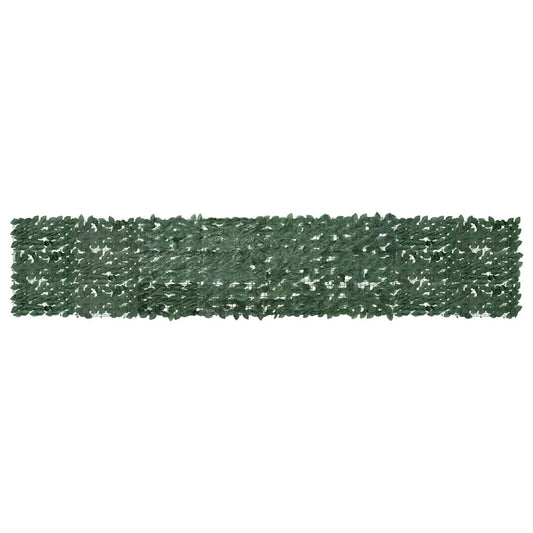 Tela de varanda com folhas verde-escuras 400x75 cm