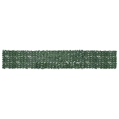 Tela de varanda com folhas verde-escuras 500x75 cm