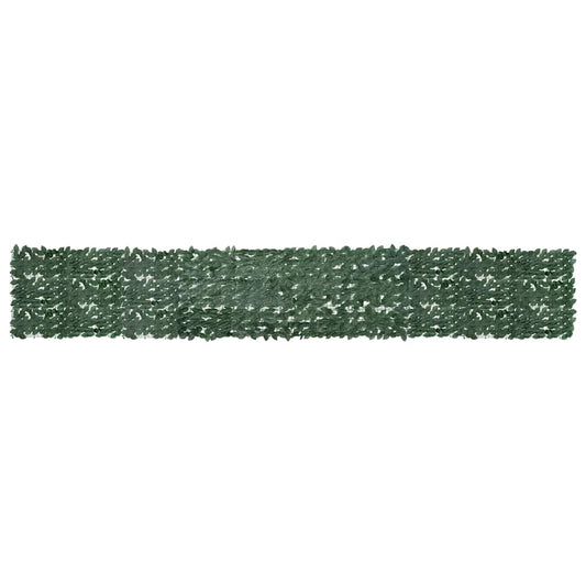Tela de varanda com folhas verde-escuras 500x75 cm