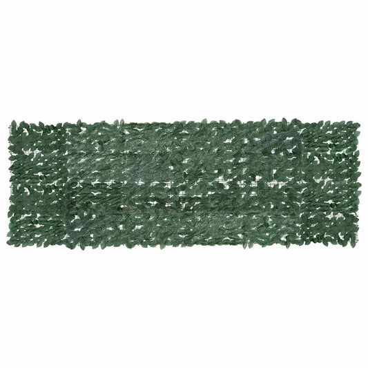 Tela de varanda com folhas verde-escuras 300x100 cm