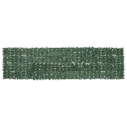 Tela de varanda com folhas verde-escuras 400x100 cm